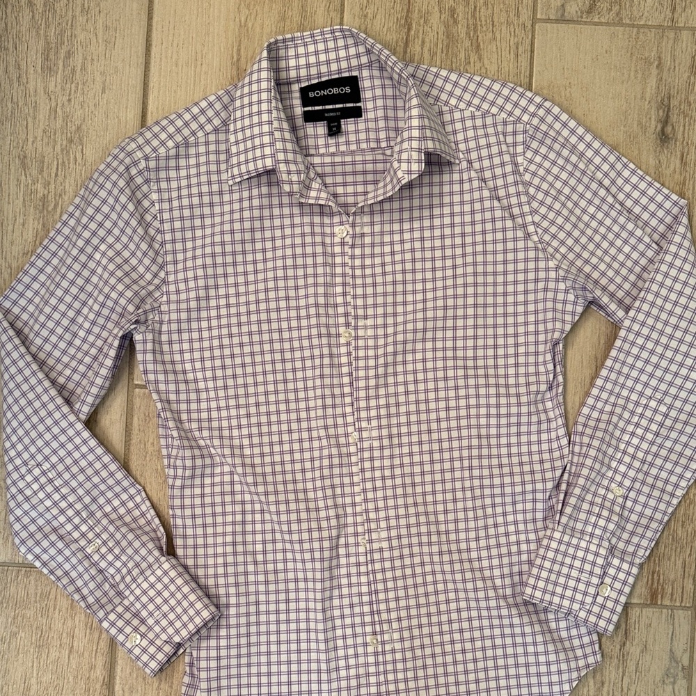 Bonobos Men's Lavender Checkered Dress Shirt